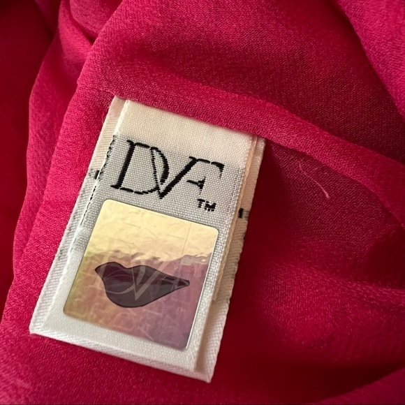 NWT DVF Silk Y2K Neon Barbie Pink Sequin Cowl Neck Sleeveless Disco Mini Dress 0 - Picture 8 of 10